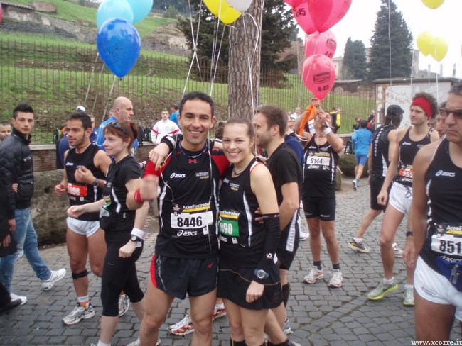 Francesco Venditti e Lisa Magnago prima della Maratona di Roma