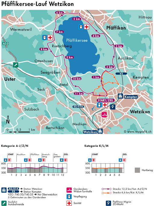 Logo e mappa gara Pfaffikersee Lauf
