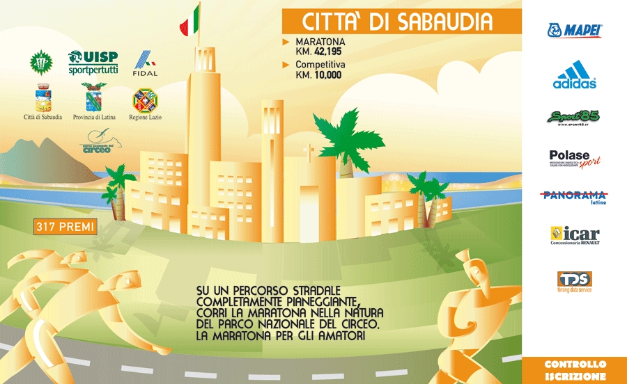 Locandina della Maratona della Citt di Sabaudia