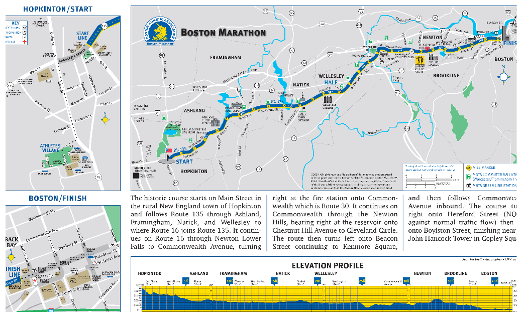 Mappe della Maratona della Citt di Boston