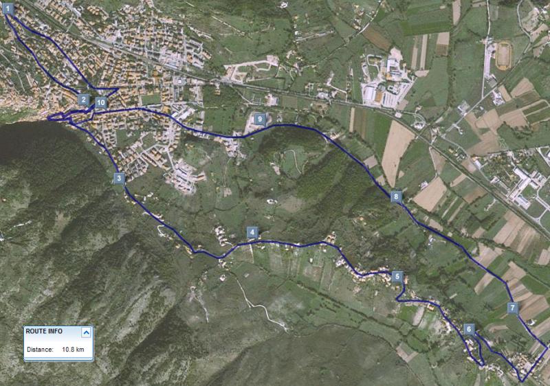 Corsa della Solidariet di Tagliacozzo: pianta satellitare.