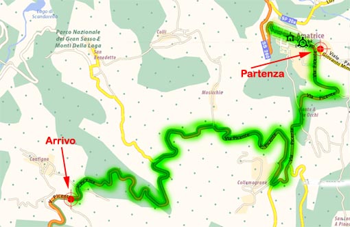 Mappa della gara Amatrice Configno