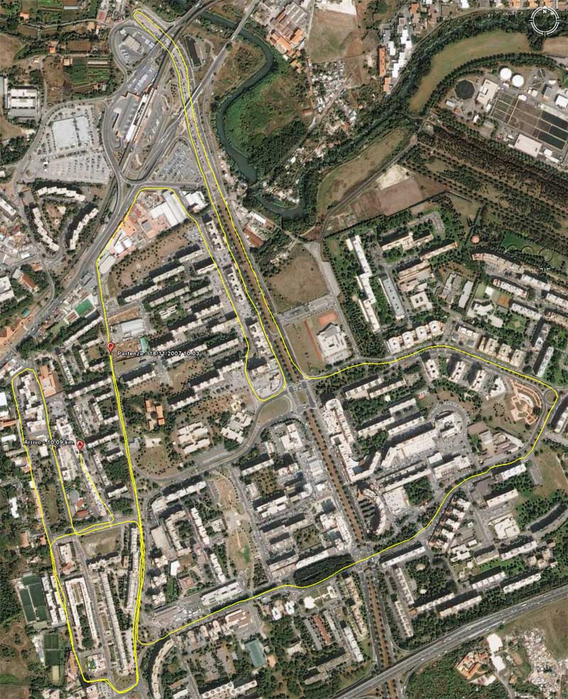 Piantina satellitare rilevata con il Garmin Forerunner 205