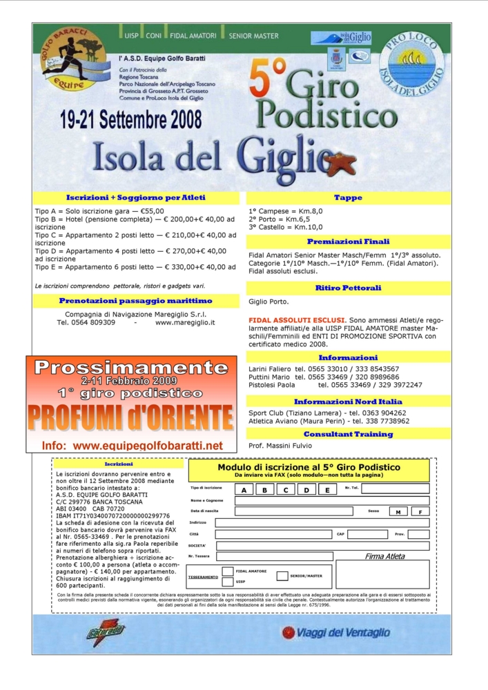 Locandina del Giro dell'Isola del Giglio