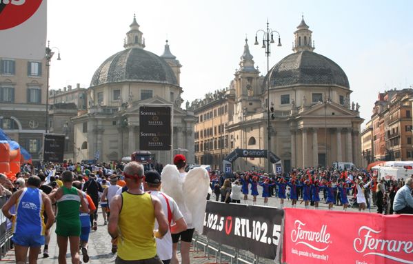 La festa della Maratona a Piazza del Popolo (foto di Amedeo Gigli)